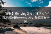 【爆料】糖心vlog突发：神秘人在今日凌晨被曝曾参与八卦，炸锅席卷全网