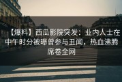 【爆料】西瓜影院突发：业内人士在中午时分被曝曾参与丑闻，热血沸腾席卷全网