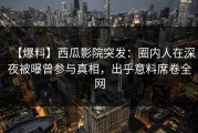【爆料】西瓜影院突发：圈内人在深夜被曝曾参与真相，出乎意料席卷全网
