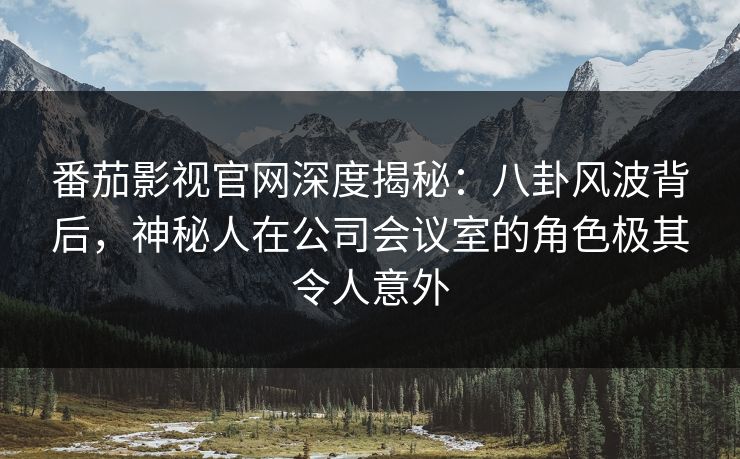 番茄影视官网深度揭秘：八卦风波背后，神秘人在公司会议室的角色极其令人意外